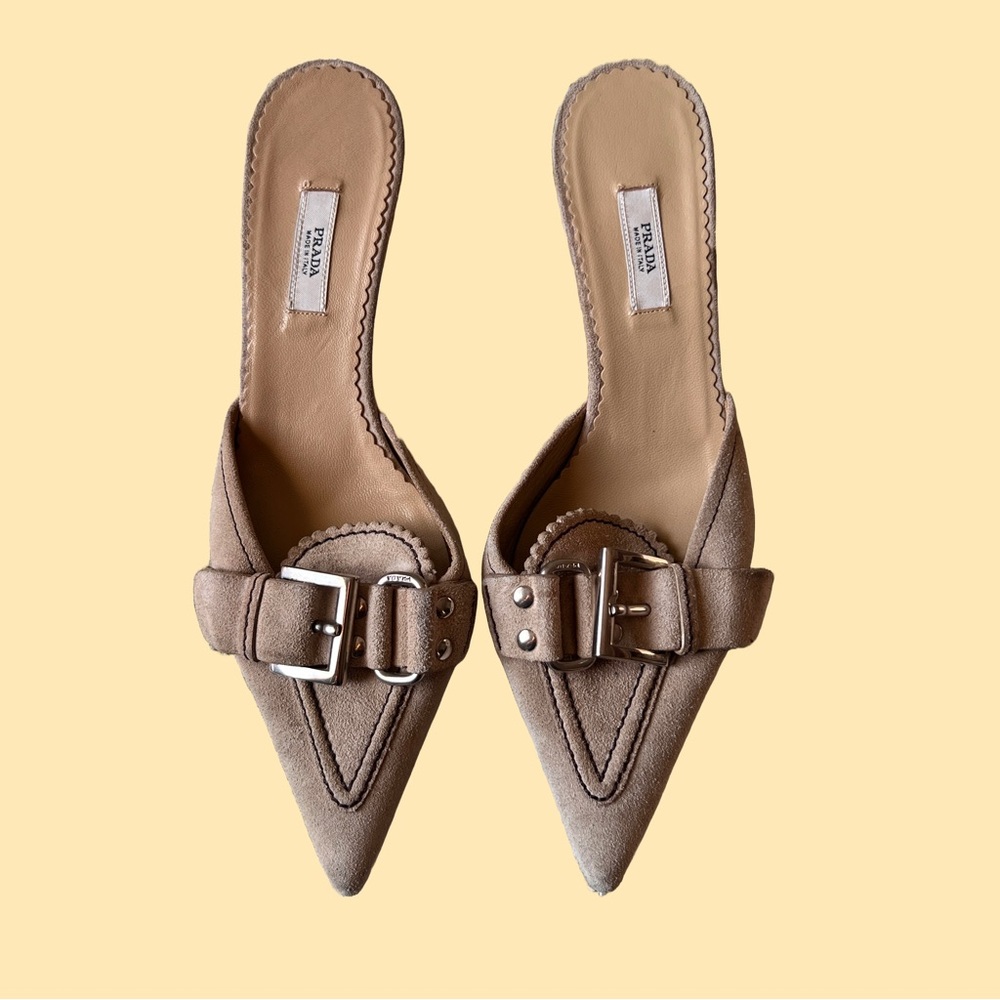 prada beige kitten heels